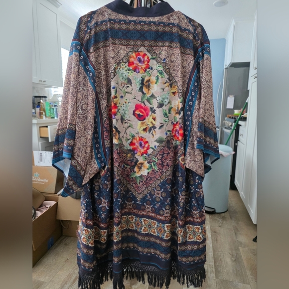 Umgee Multicolor Floral Kimono Jacket - Picture 3 of 6